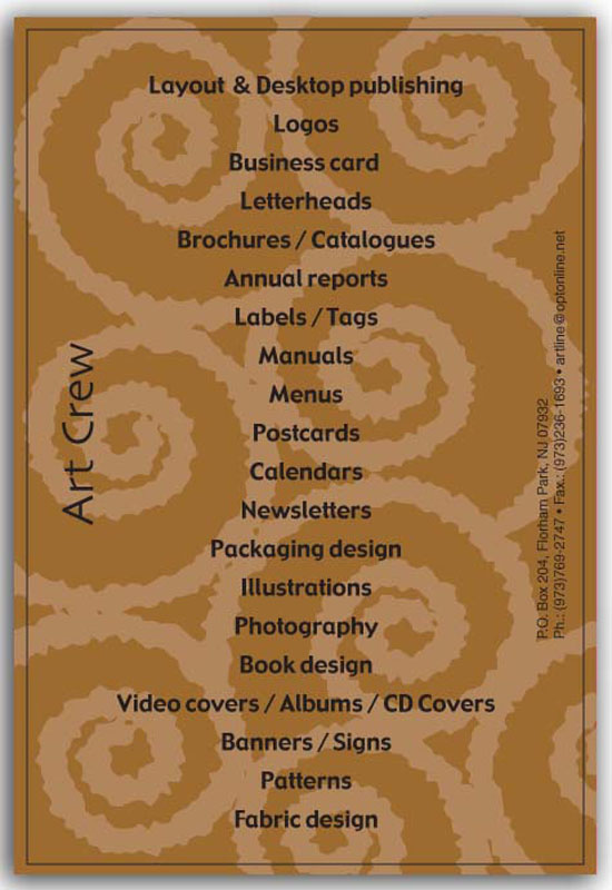 AD Card (6X9)Spirals