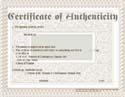 Certificate of Authenticity for Museum